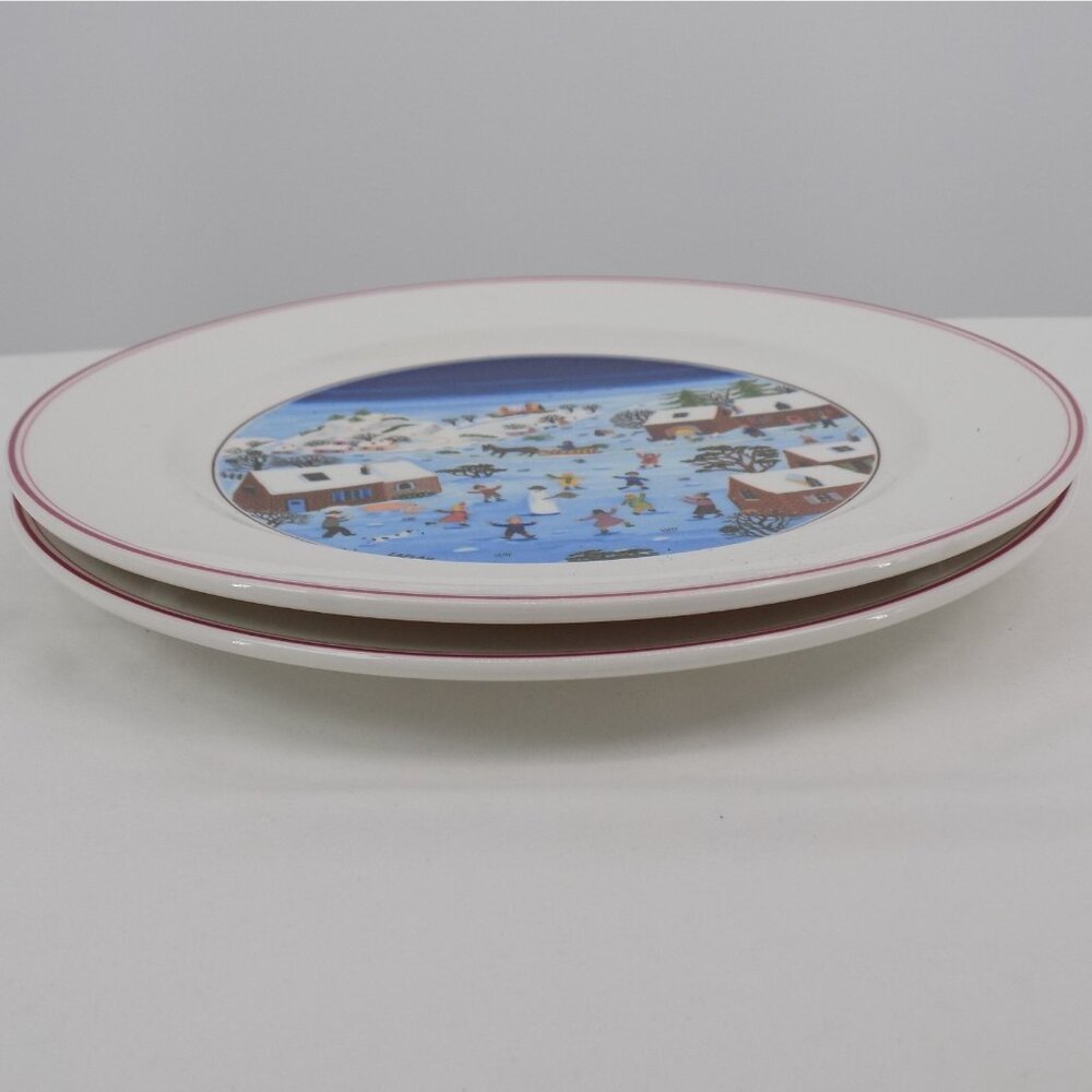 Set of 2 Villeroy & Boch Naif Christmas Dinner Plate Laplau 10.5 in diameter - Picture 5 of 11